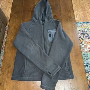 Eddie Bauer Sherpa Lined Zip Up Hooded Jacket Size Large 14/16 Gray